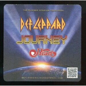 2024 Def Leppard Journey Heart Drink Coaster Lot of 2